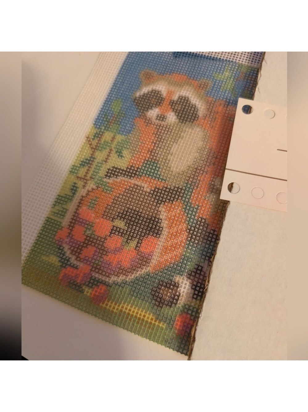 Sunset Needlepoint Kit with Raccoon Design - Picture 3 of 5